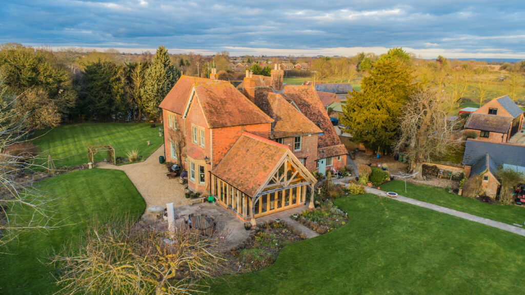 Country mansion aerial views