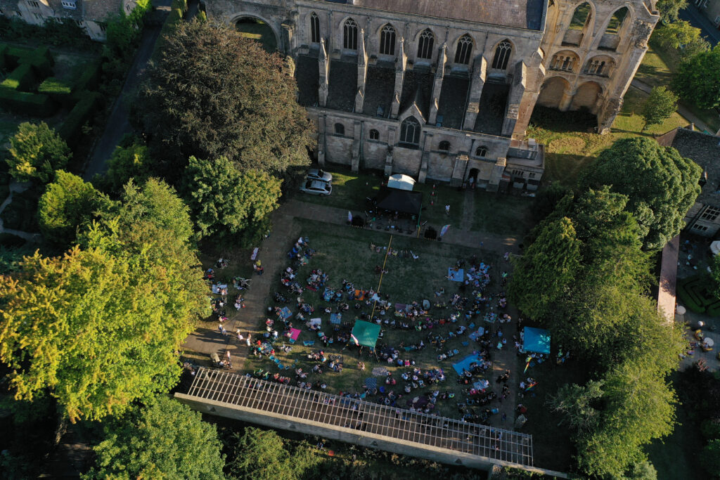 Music in the Cloisters 2022 Drone photo by Red Drone ltd In Wiltshire